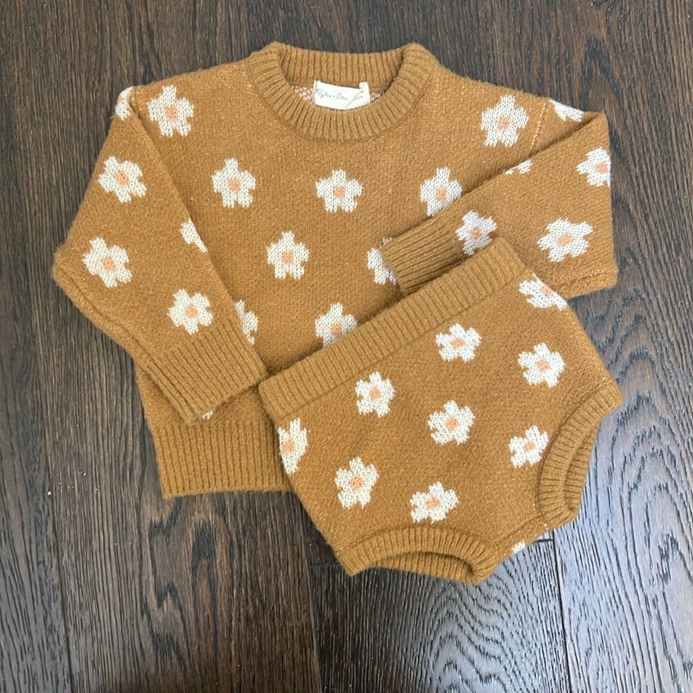 Rylee & Cru baby girl sweater and bloomers